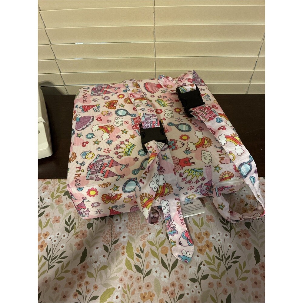 Yeroly Portable Toddler Booster Seat for Dining Table W/Safety Straps 4in Pink